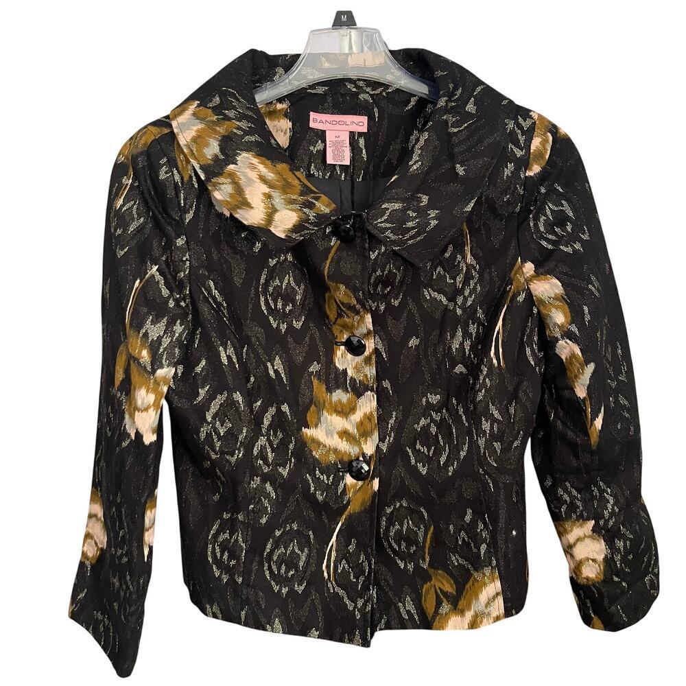 Bandolino Women's Brocade Fashion Classic Blazer Jacket Size 12